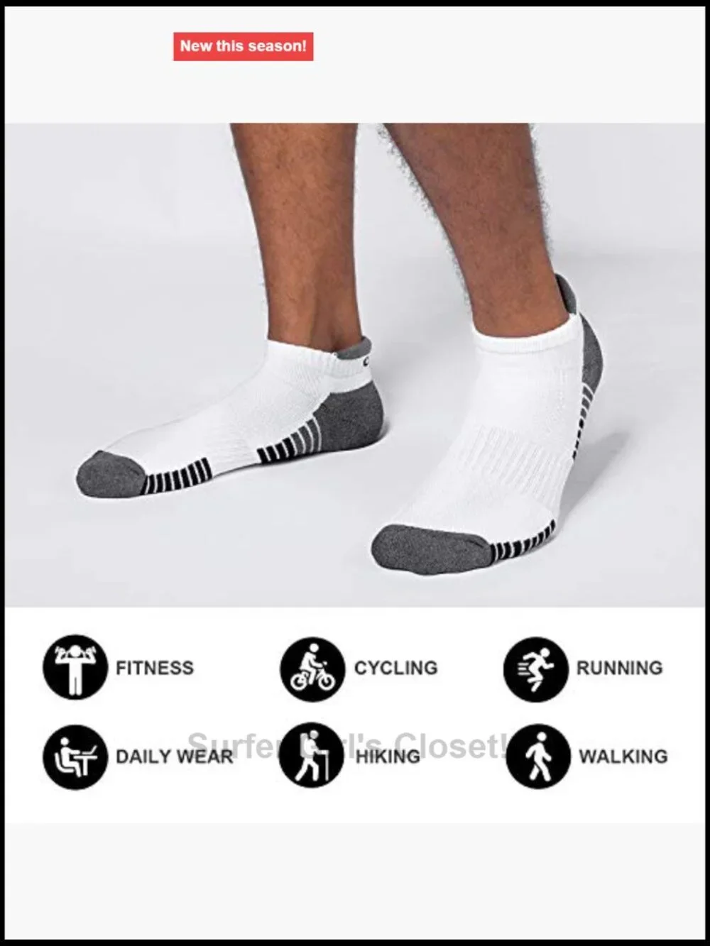 6 Pairs Low Cut Cushioned Anti-Blister Tab Athletic Socks Unisex Running Socks